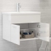 Mueble con lavabo madera de ingeniería blanco brillante