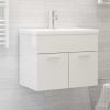 Mueble con lavabo madera de ingeniería blanco brillante