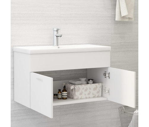 Mueble con lavabo madera de ingeniería blanco