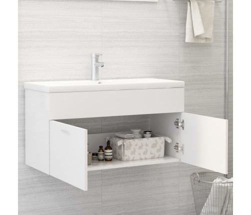 Mueble con lavabo madera de ingeniería blanco