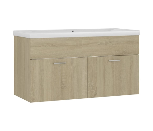 Mueble con lavabo madera de ingeniería roble Sonoma