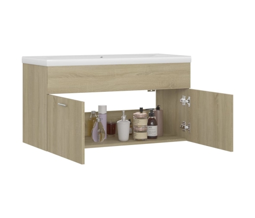 Mueble con lavabo madera de ingeniería roble Sonoma