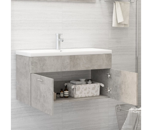 Mueble con lavabo madera de ingeniería gris hormigón