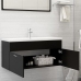 Mueble con lavabo madera de ingeniería negro