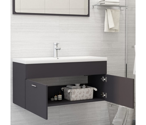 Mueble con lavabo madera de ingeniería gris