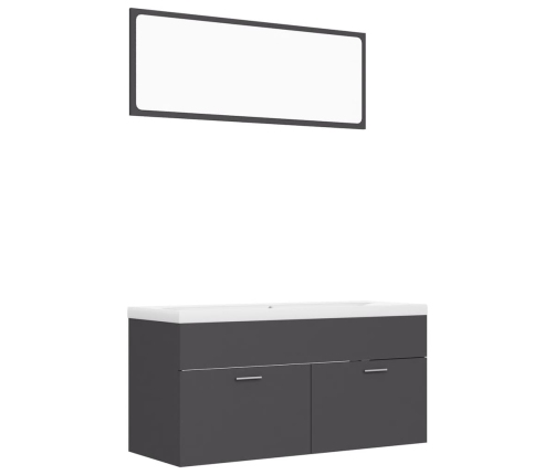 Conjunto de muebles de baño madera contrachapada gris