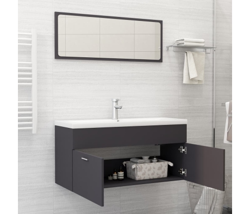 Conjunto de muebles de baño madera contrachapada gris