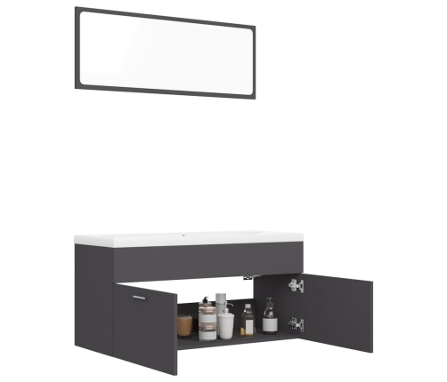 Conjunto de muebles de baño madera contrachapada gris