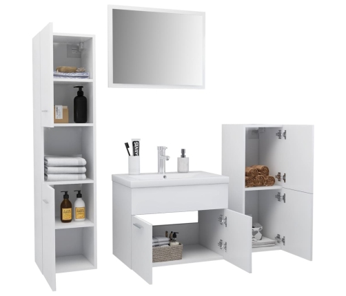 Conjunto de muebles de baño aglomerado blanco