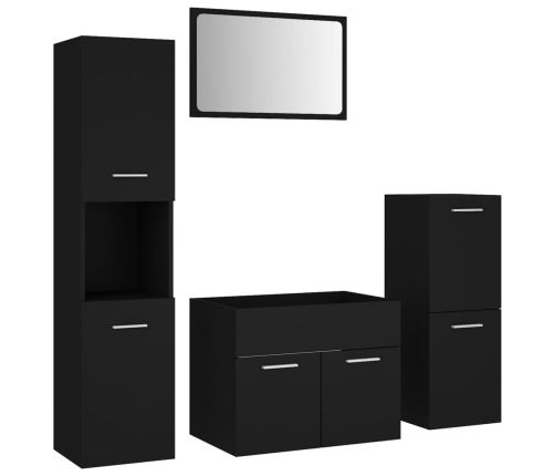 Conjunto de muebles de baño madera contrachapada negro