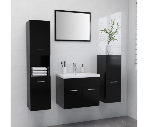 Conjunto de muebles de baño madera contrachapada negro