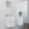 Conjunto de muebles de baño madera de ingeniería blanco brillo