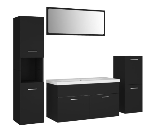 Conjunto de muebles de baño aglomerado negro