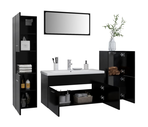 Conjunto de muebles de baño aglomerado negro