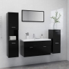 Conjunto de muebles de baño aglomerado negro