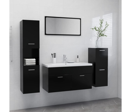 Conjunto de muebles de baño aglomerado negro