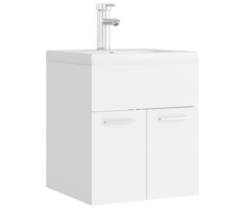 Mueble con lavabo blanco madera contrachapada