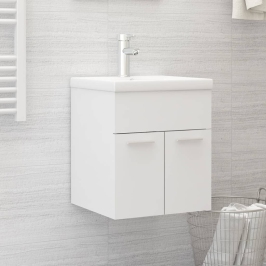 Mueble con lavabo blanco madera contrachapada