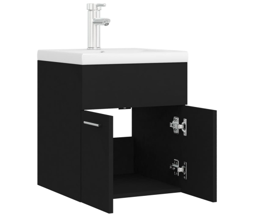 Mueble con lavabo madera de ingeniería negro