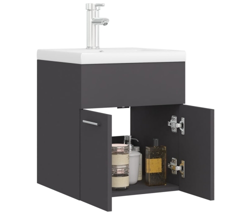 Mueble con lavabo madera de ingeniería gris