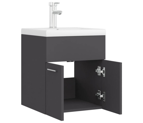 Mueble con lavabo madera de ingeniería gris