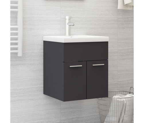 Mueble con lavabo madera de ingeniería gris