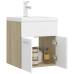 Mueble con lavabo aglomerado blanco y roble Sonoma