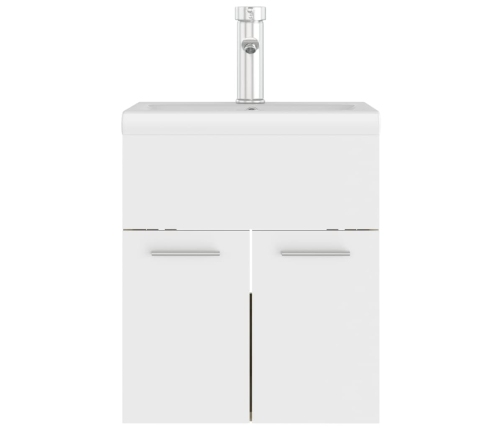 Mueble con lavabo aglomerado blanco y roble Sonoma