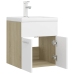 Mueble con lavabo aglomerado blanco y roble Sonoma