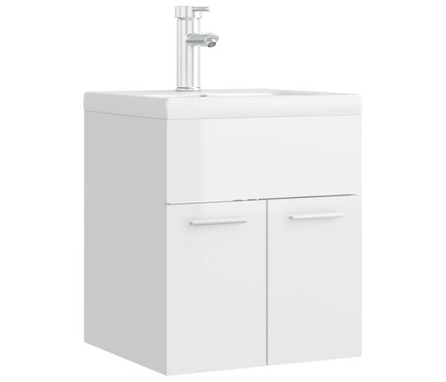 Mueble con lavabo aglomerado blanco brillante