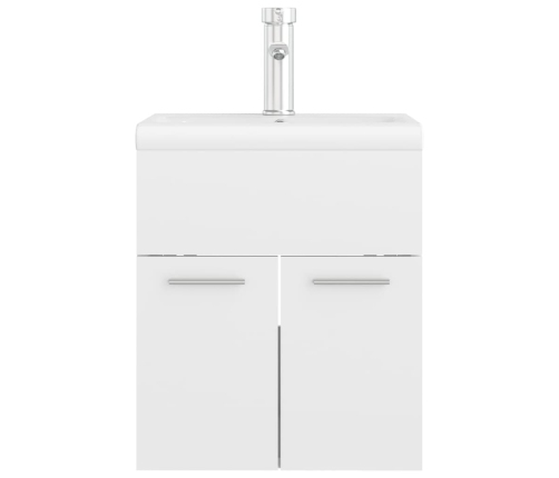 Mueble con lavabo aglomerado blanco brillante