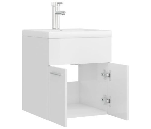 Mueble con lavabo aglomerado blanco brillante