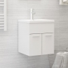 Mueble con lavabo aglomerado blanco brillante