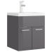 Mueble con lavabo aglomerado gris brillante