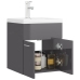 Mueble con lavabo aglomerado gris brillante