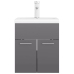 Mueble con lavabo aglomerado gris brillante