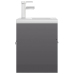 Mueble con lavabo aglomerado gris brillante