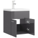 Mueble con lavabo aglomerado gris brillante