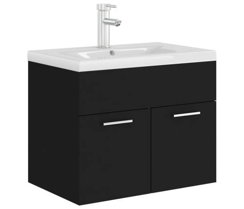 Mueble con lavabo madera de ingeniería negro