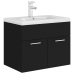 Mueble con lavabo madera de ingeniería negro