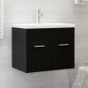 Mueble con lavabo madera de ingeniería negro