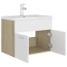 Mueble con lavabo madera de ingeniería blanco y roble Sonoma