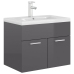 Mueble con lavabo madera de ingeniería gris brillo