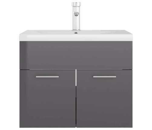 Mueble con lavabo madera de ingeniería gris brillo