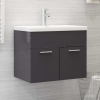 Mueble con lavabo madera de ingeniería gris brillo