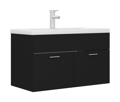 Mueble con lavabo madera de ingeniería negro