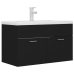 Mueble con lavabo madera de ingeniería negro