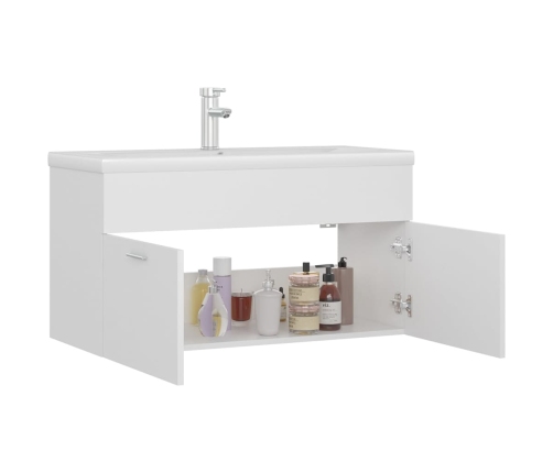 Mueble con lavabo madera de ingeniería blanco