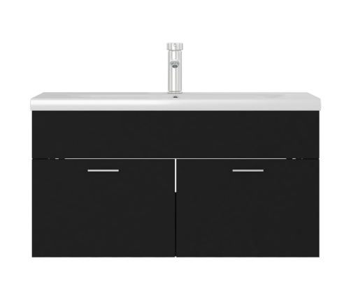 Mueble con lavabo madera de ingeniería negro