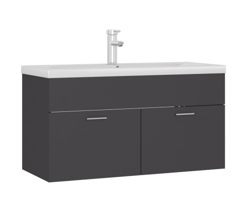 Mueble con lavabo madera de ingeniería gris